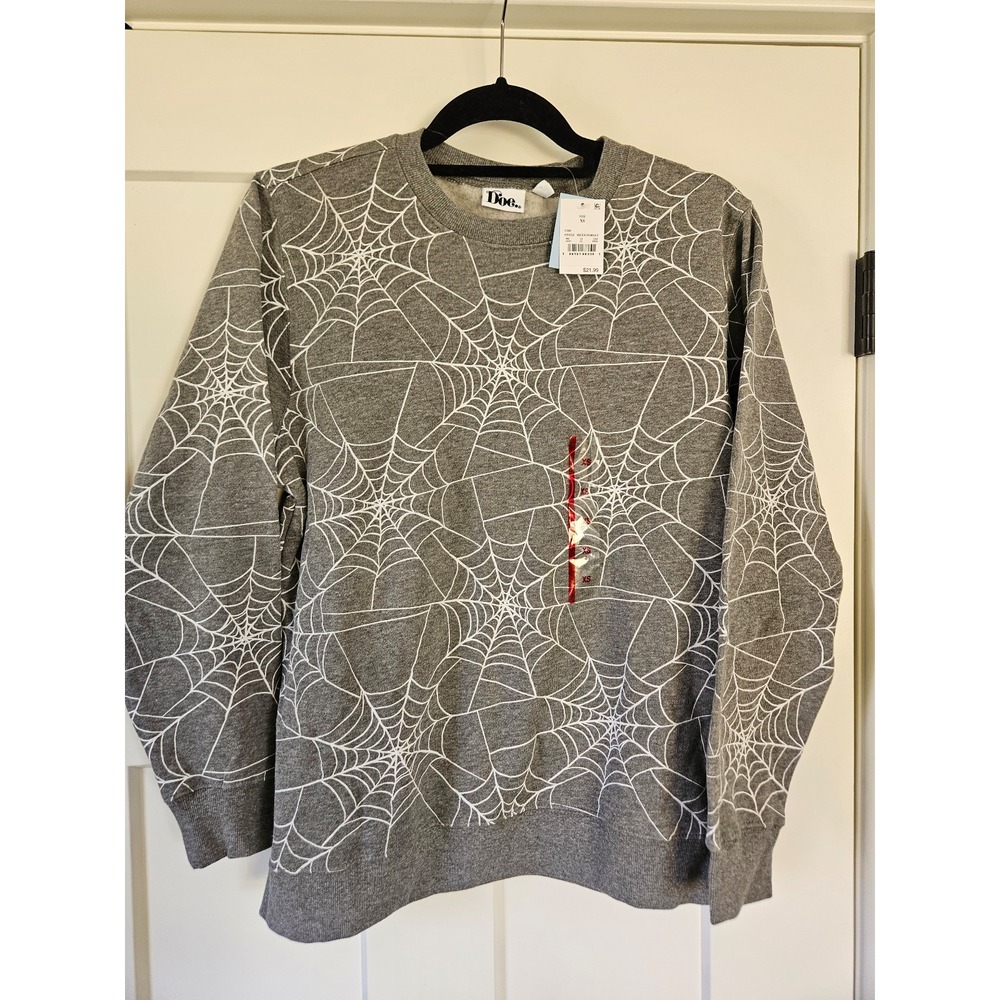 Womens spiderweb crewneck sweatshirt NWT halloween size XS